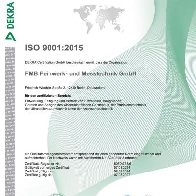 Zertifikat Iso 9001 DE